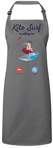 Fabulous Premium-Küchenschürze Grau Kite Surf Is Calling Me Extreme Aquaristik