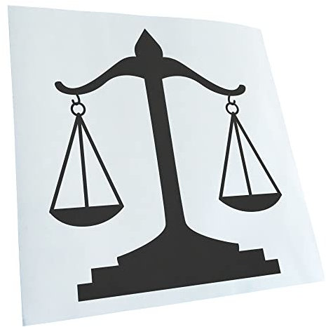 Kiwistar - Autoaufkleber - Dunkelgrau - 24x22cm - Waage Gericht Anwalt Justitia Sticker - Heckscheibe Auto Aufkleber wetterfest für Kfz LKW Mofa Truck - Sticker außen selbstklebend Tuning Zubehör für