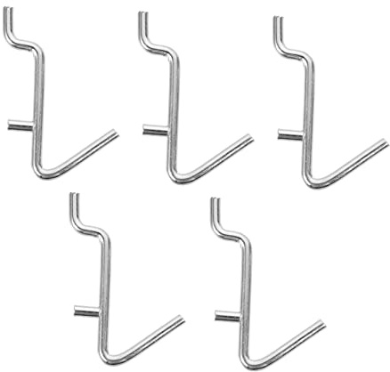 DOITOOL 5pcs Stainless Steel Pegboard Hooks V-Shaped Peg Board Wall Hooks Perforated Display Rack Storage Accessories Heavy Duty Metal Hangers