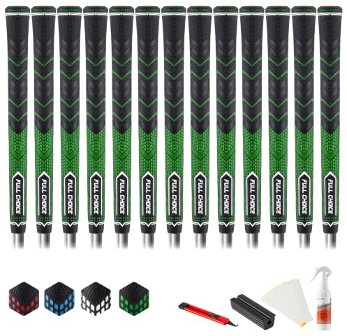 Rubber Golf Club Grips - Advanced Texture Control and High Feedback, Traction, & Non-Slip Design for All-Weather Firm Control, Superior Comfort & Responsiveness Grip Set,4 Colors(13 Grips Solvent Kit)