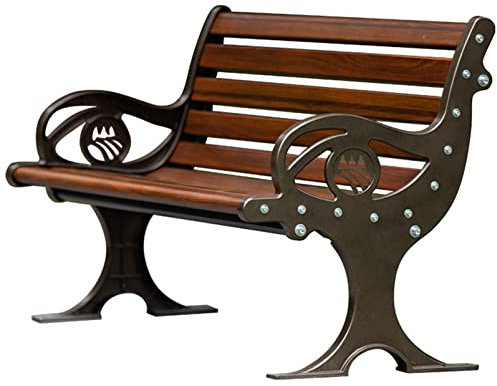 ZMYJTO Garten-Terrassenbank, Outdoor-Sitzbank, Park, strapazierfähig, Zweisitzer-Bank, Hinterhof, wetterfest, Sitz aus Aluminiumguss, Veranda, Rasenmöbel, Sitzbank, Schule, Krankenhaus, Geschäft, R