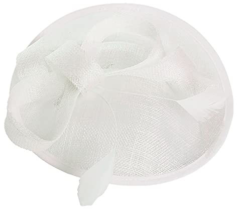 Fascinator Hochzeit Damen Fasching Kostüm Accessoires Wedding Tea Party Hair Accessory Feather Flower Veil Bowler Bride Hat for Cocktail Wedding Fascinators 1920s Fascinators Hut