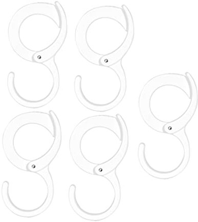 Cabilock 5stücke S-haken Aus Kunststoff Mit Sicherheitsverschluss Praktischer Schnallenhaken Für Kleiderbügel Leicht Zu Montieren An Regal Geländer Oder Wandführungsschiene