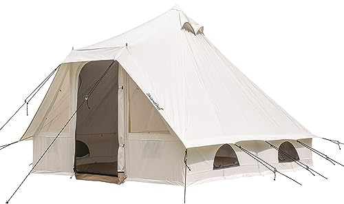 Skandika Tipi Zelt Lodur Protect | Camping Zelt für 4 Personen, Baumwolle Mischgewebe, 260 cm Höhe, 290 x 350 cm, 4000 mm Wassersäule, wasserdicht, Glockenzelt | Outdoor, Festival