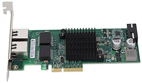Bewinner Tarjeta De Red Gigabit, PCI-E X4 Rj45 10/100 / 1000Mbps Adaptador De Red De Puerto Eléctrico De Puerto Dual Gigabit Compatible con Tramas Gigantes, Tso, VLAN, PXE, WOL