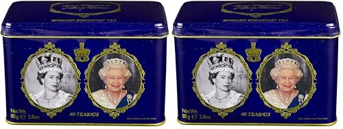 New English Teas Queen Elizabeth II Tin 80 g (40 Teabags) (Pack of 2)