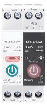 Disjoncteur Intelligent WiFi, Mesure d'énergie, 1P 63A DIN Rail, for Maison Intelligente, télécommande sans Fil, Interrupteur Intelligent, 1 pièces (Size : White No metering, Color : 20A)