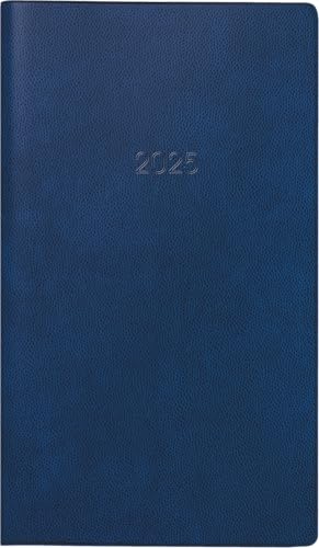 BRUNNEN Taschenkalender Modell 750 (2025), 2 Seiten = 1 Monat, A6, 32 Seiten, Kunststoff-Einband, blau