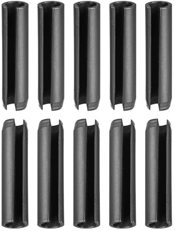 DTGN 6mm x 30mm(DxL) Scanalato Molla Perno - 100pz - Ottimo per Casa Macchina Fissaggio - 65Mn Molla Tassello Tensione Rotolo Perno - Nero