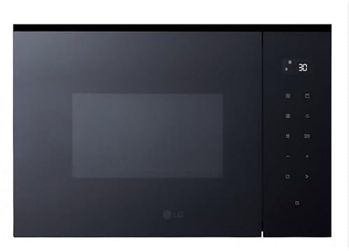 LG MGBZ2593F – Microondas Grill 2 en 1, 25L, Integración total, Display Led, 900W, Fácil impieza, Táctil, Cristal Negro, Inox