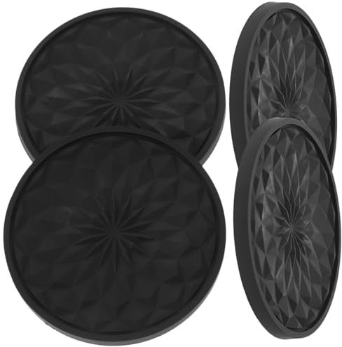 Runde Becheruntersetzer für Getränke, PVC, Schwarz