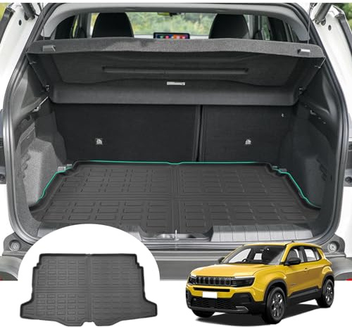 GAFAT Compatible con Jeep Avenger Hybrid EV 2025 2026-2023 Alfombrilla de Maletero, Fácil de Plegar, TPE Todo Tipo de Climas, Original Escaneo 3D Borde Alto, Avenger Accesorios (Superior)[No para 4×e]