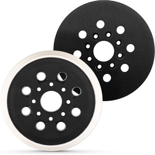 STEBRUAM 2 Piastre di Platorello Abrasivo Professionali da 125 mm per Bosch GEX 125-1 AE, 8 foro per la Polvere, per PEX 220 A & AE, Levigatrice Orbitale