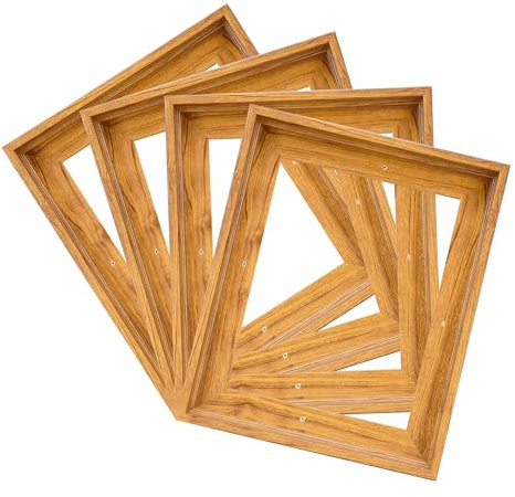 CANFRAVAS Flytande Ram för Canvas Konst - Dukmålningar 1,5-2,3 cm Djup (20 x 25 cm, Nötbrun) 4-pack