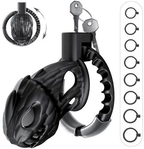 PRONFANS Peniskäfig Sex toys Chastity cage Männer 8 Größen in 1, Keuschheitskäfig herren Sex spielzeug für Paare Männer Sex Sexspielzeug Invisible Lock, Sex toyset für man keuschheitsgürtel Schwarz