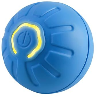 Hundespielzeug Interaktiver Ball Mit Bunten Lichtern, Springender Kauball, Automatisches Amüsantes Artefakt, Elektrisches Spielzeug für Kleine Hunde (Blau)