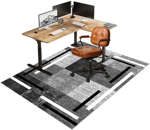 Bodenschutzmatte für Hartböden, Schreibtischstuhl Unterlage 130 x 160 cm, Kratzfest Bodenmatte für Rollstühle, Boden Schutzmatten Gaming Teppich Bürostuhl Geeignet für Laminat, Parkett, Fliesen