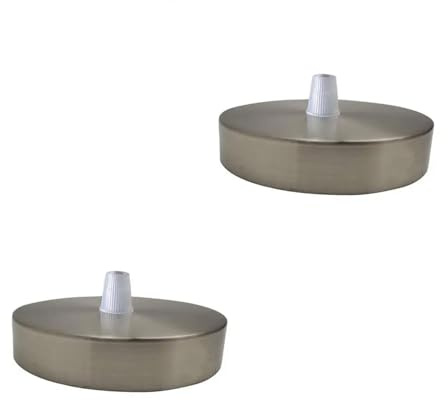LEDSone Ceiling Rose Pendant Cable Grip Flex Clamp Plate for Light Fitting 100mm Choose Hanging Lamp Multi Colour Full Set (Satin Nickel 2 Pack)