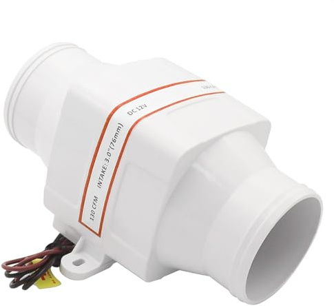 VOANZO Ventilateur de ventilation modifié pour yacht RV Ventilateur de ventilation puissant et silencieux Équipement de ventilateur CC de cale marine adapté aux yachts et aux camping-cars (12 V 76 mm)