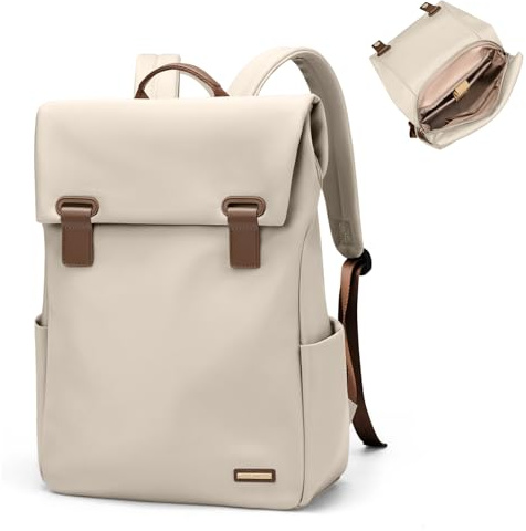 GOLF QUALITY Ryggsäck kvinnor, 15,6 tums bärbar dator kvinnor flygplansreseryggsäck skolryggsäck stor resväska laptopfack för resor företag skola helg vandring aprikos, Elegant aprikos, 14 Inch