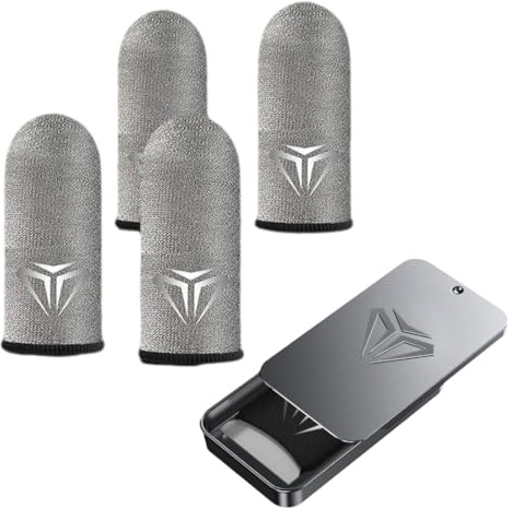 KEMUZ Manchons de Doigt Gaming 2 Paires - Ultra-Sensible et Respirant pour PUBG Mobile, COD Mobile - Finger Sleeves Gaming Handy - Gants Tactiles pour Smartphone et Tablette