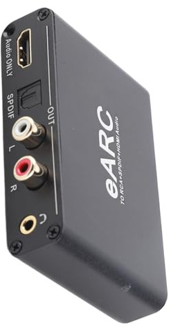 Cuifati EARC -Audio -Extraktor, Unterstützt 24 -Bit -Smpling von 24 Bit 192 KHz Sound, 3,5 Mm HDMI EARC -Bogen Zum Optischen Audioadapter HiFi Soundtransfer für HDTV