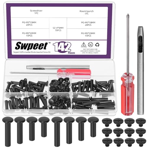 Swpeet Rivetti in pelle Chicago Binding Viti per riparazione pelle