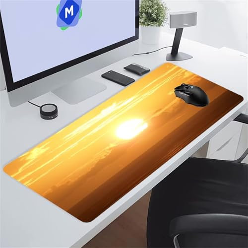 Tapis de Souris Gaming Lever Soleil XXL Mouse Pad, Grand Tapis Bureau avec Base Anti-Dérapage, Extended Long Clavier Pad Large Mousepad pour PC Gamer et Le Bureau 1500x800x2 mm
