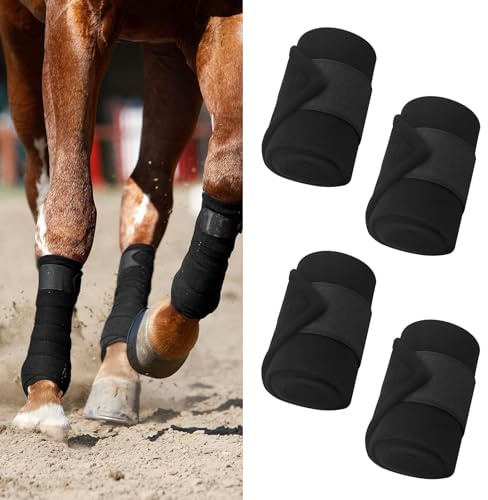 Yuhtech 4 stycken damasker häst, nätstrumpor, bandage för hästben, damasker för hästar