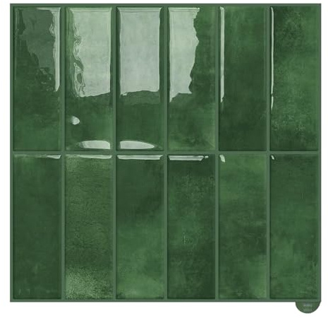 Fliesenaufkleber Klebefliesen Küche Fliesenfolie Selbstklebend Metro Fliesen Wandverkleidung, 6-Stück 30.5 x 30.5 cm(Seetanggrün)