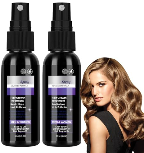 Yooyan 2 Stück Haarwuchsspray Serum Für Frauen und Männer, Hair Growth, Haarserum Wirkstoff 5% mit Biotin Und Niacinamid, Fördert Das Haar & Bartwachstum, Volleres und Schneller Wachsenden Haar