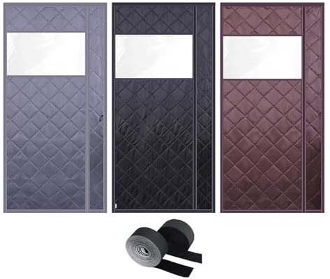 Thermal Door Curtain for Winter Heavy Duty, Thickened Windproof Waterproof Door Covers, Windproof Soundproofing Front Door Curtain for Winter(Coffee,W75*H210cm)