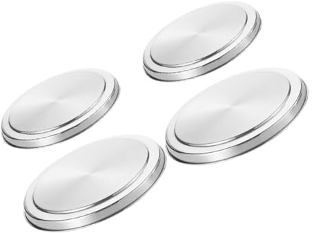 GARVALON Couvercles Ronds et Lot de 4 en Acier Inoxydable Argenté Protection la Cuisine Moderne Gain de Place for pour Brûleurs de Cuisinière à Gaz et Électriques