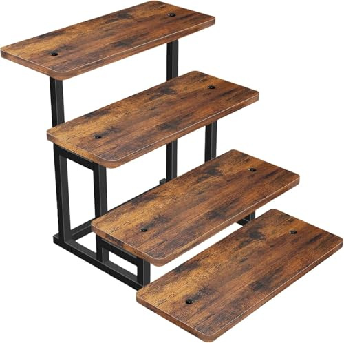 Cupcake Stand for 50 Cupcakes 4 Tier Wooden Risers Display Stands Stepped Dessert Table Display Set with Metal Frame Tiered Tray Stand Serving Trays for Party Farmers Market Display