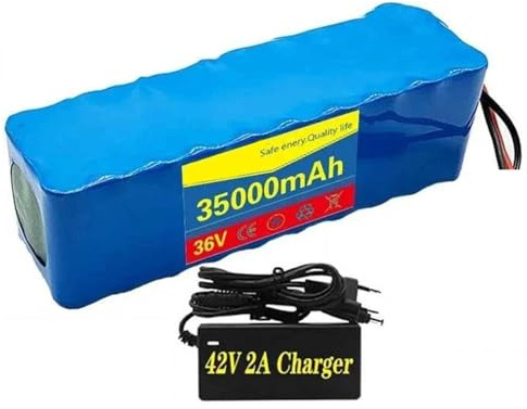 36V Bicicleta Eléctrica Batería 35AH 10S4P E-Bike Lithium Battery Pack Baterías De Litio De Repuesto para Patinetes Eléctricos con Cargador XT30