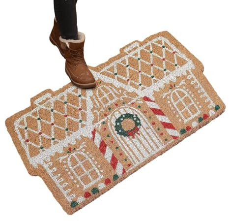 Kryddmatta för - 80 x 50 cm, juldörrmatta för inomhus och utomhus, kryddformad fleece entrédörrmatta | halkfri för entré, ljud