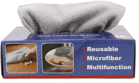 ibasenice Mikrofaser Reinigungstücher 20cm In Kasten Ausziehbare Küchenputztücher Waschbare Wiederverwendbare Spültücher Feine Fasern Strapazierfähig Grau