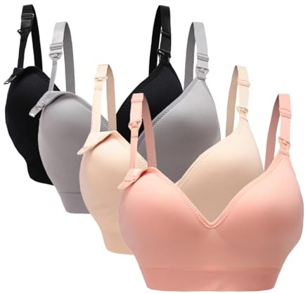 Oliaekd Reggiseno Allattamento per Le Donne Reggiseno Coppa Morbida Confezione da 4