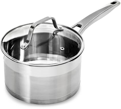 Blackmoor 18cm Stainless Steel Saucepan with Lid/High Grade, PFAS-Free, Suitable for All Hob Types Including Induction and Oven Cooking/Pro Range 65209