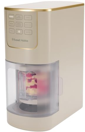 Russell Hobbs Ice Cream Maker [7 Auto Functions] Chill Luxe™ Stone (Ice Cream, Sorbet, Milkshake, Gelato, Frozen Yogurt & Mix-In Toppings, 2 Tubs, Respin, Fast Processing, Dishwasher Safe) 28750