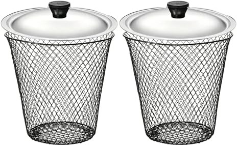 Vermicompostatore per lombrici, contenitore per compost in rete , 2 pezzi, per allevamento di lombrici con coperchio, per rifiuti da giardino, residui di cucina, arricchimento del terreno e