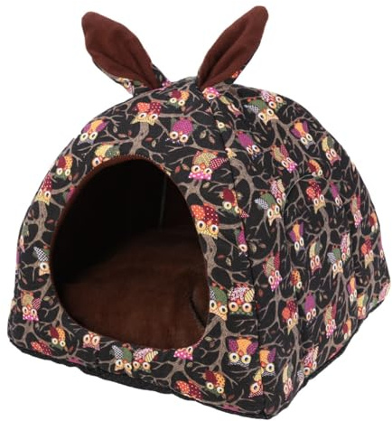 HOOWIFFY Schwarzes Hundebett und Katzenhöhle aus Weichem Stoff Gemütlich und Funktional als Hundehütte und Liegeplatz für Kleine bis Mittelgroße Hunde und Katzen im Zuhause