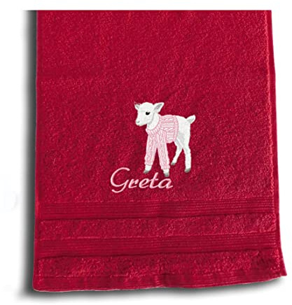 Besticktes Gästehandtuch Kinderhandtuch mit Schäfchen | Personalisiert mit Namen, verschiedene Stickmotive