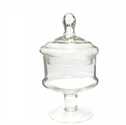 OISE ART STORE Trade Shop - Vaso con Coperchio Ampolla Alzatina Biscottiera per Confettata Vetro 29cm