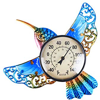 MUMTOP Außenthermometer, Kolibri-Thermometer für Terrasse, Hof, Garten | Große Anzahl an der Wand, keine Batterie erforderlich, wasserdicht
