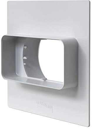 La Ventilazione PM126B Plaque de passage murale ronde pour tuyau rectangulaire 120 x 60 mm - 100 mm Blanc