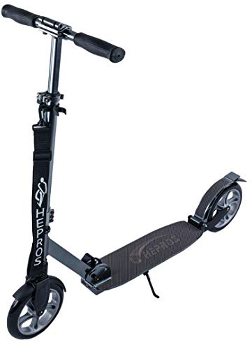 Hepros Fully Scooter PU-Wheel 200mm Cityroller Erwachsene Anthrazit ABEC7 Radlager Farbe Carbon