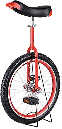 QWEASDF 16 , 18, 20 , 24 Einrad Einstellbares rotes Einrad 16 Zoll Unicycle Fahrrad mit Schnellspanner,für Kinder und Anfänger Mit Antikollisionsschutz,Rot,24″