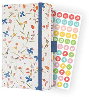 SIGEL J2306 Wochenkalender Jolie 2022 - ca. A6 - beige, blau - Hardcover - 174 Seiten - mit fröhlichem Kalendarium, vielen Infos und praktischen Stickern - FSC-zertifiziert - Terminplaner