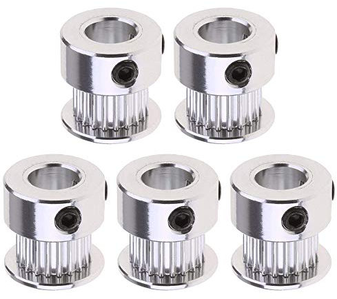 Saipor 5 Stück GT2 Zahnscheibe 20 Zähne Bohrung 8mm Aluminium GT2 Riemenscheibe 3D-Druckerteile für 3D Drucker Reprap 6mm Breite Zahnriemen